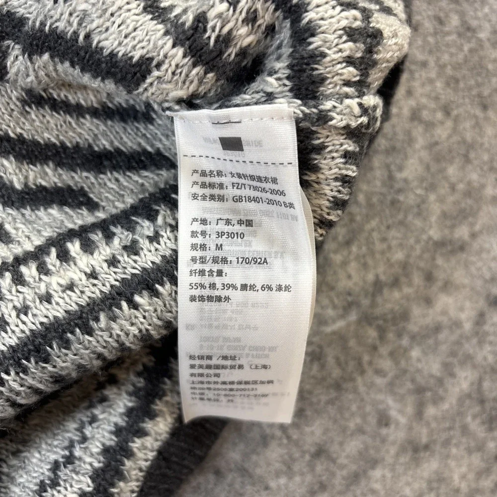 Hollister Sweater Dress Women's Medium Gray & White Geometric Tribal Fair Isle
